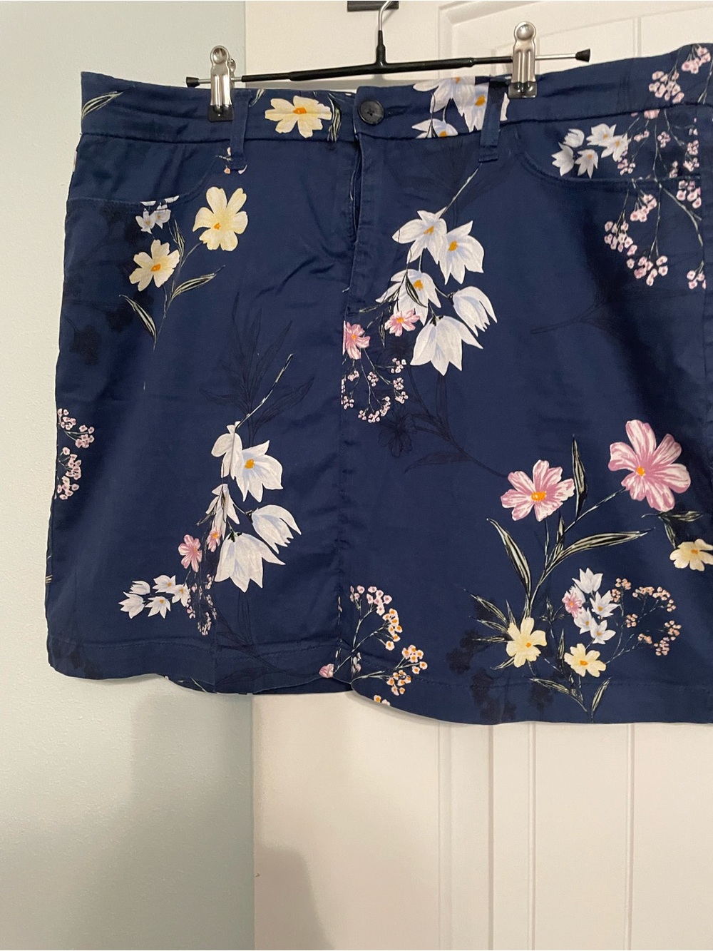 Navy Floral Mini Skort